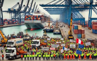 Greves nos portos franceses poderão impactar transporte de mercadorias